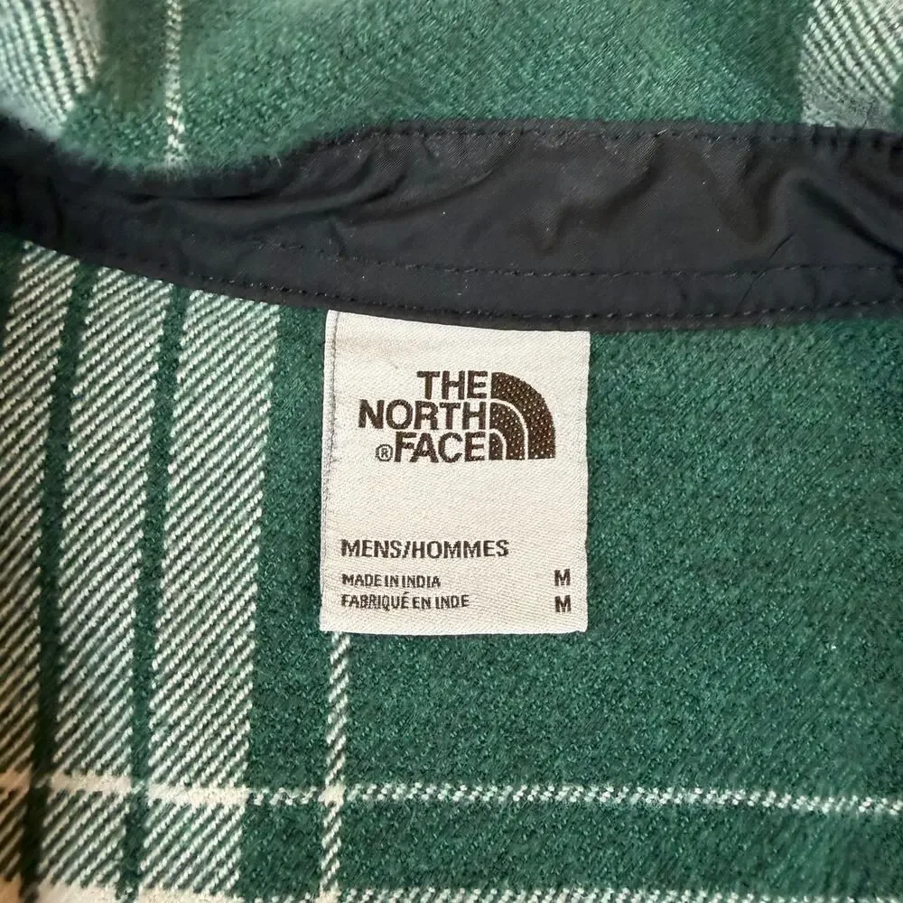 The North Face Green Plaid Flannel Shirt Mens M